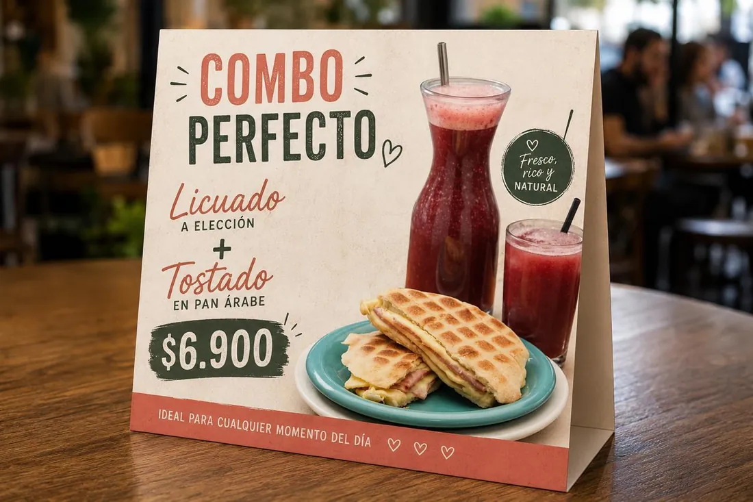 Display de mesa con combo de licuado y tostado
